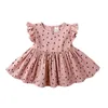 Summer Girls Clothes Sets Toddler Kids Printing Cute Ruffles Dresses + Shorts 2pcs Baby Clothing 210429