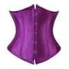 Gothique Burlesque Underbust Corsets Bustiers Sexy Plus Size Satin Solid Color Vintage Lace Up Bodyshaper