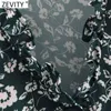 Women Sweet Agaric Lace V Neck Floral Print Short Blouse Female Long Sleeve Ruffles Shirts Chic Femme Blusas Tops LS7343 210420