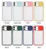 Slide Camera Lens Protective Cases For iPhone 11 12 Pro Max X XS XR Note 20 S21 Matte Clear PC Cover Phone Case