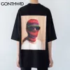 Tshirts Streetwear Hip Hop Creative Poster Print Short Sleeve Tees Shirts Harajuku Fashion Casual Coton Tops T-Shirts 210602