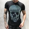 Maglietta plein orso pp designer maschile magliette abbigliamento da marca da uomo t-shirt grafico cranio cranio bling bling pietra classica di alta qualità hip hop casual top tees 116