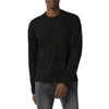 Orlo irregolare T-shirt uomo manica lunga T-shirt allentata solida O-collo Pullover Streetwear Camisetas Camisas oversize 210524