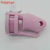 Nxy Cockrings Happygo Male Pink Silicone Chastity Device Cock Cages with 3 Penis Ring Cb3000 Adult Sex Toys M800 Pnk 1209