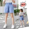 Jeans para niñas Color sólido Denim Girl Summer Children Short Casual Style Clothes 210527