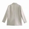 Za femme lâche double boutonnage Blazer costume col bouton 4 couleurs femmes vestes s veste fête tenue de soirée 211122