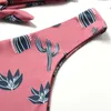 Bikinis Set Floral Print Frauen Badeanzug Tanga Micro Bikini String Beachwear-badeanzug Bandage Bademode Schwimmen 2022