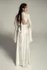 Vestido de Noiva Medieval Meital Zano Great Victoria com Mangas Sino Vintage Crochê Renda Gola Alta Vestidos de Noiva Rainha Gótica