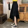 Ezgaga Faldas de cintura alta irregulares Mujeres Sólido Primavera Moda All-Match Coreano Chic Tierno Elegante Faldas femeninas Casual 210430