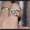 حلقات إسقاط تسليم 2021 Choucong Jewelry Mens 925 Sterling Sierrose Gold 1Dot5ct Diamant Paev CZ Stone Ring Bands Boys S