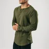 Sport Shirt Gym vêtements fitness t-shirt hommes mode étendre hip hop automne t-shirt à manches longues coton musculation muscle t-shirt 220325