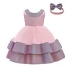 Baby meisjes jurken 12 18 24 maanden peuter verjaardag doopjurk elegante bruiloft avondfeest tutu geboren doopkleding meisje