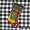 Feestelijke Benodigdheden Home Gardenchristmas Kousen Plaid Sokken Santa Claus Xmas Kousen Gift Bag Leuke Boom Ornamenten Party Christmas Decorat