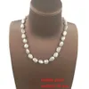 30-54 cm 100% natur sötvatten pärlhalsband, barock pearl choker halsband med fin lås, 7-14mm, färg tråd OEM Välkommen