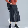 Jupes femmes rétro longue Denim 2022 été automne grande taille ample Vintage élastique Wasit femme jeans décontractés jupe Aq544