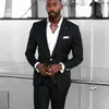 Черные бизнес мужские костюмы Slim Fit African Wedding Tuxedos для жениха пикированного отворота мужская модная куртка с брюками обед вечеринка X0909