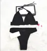 Kadınlar için Yaz Tasarımcı Bikini Mayolar Moda Harfler Baskı Mayo Seksi Lady 2 Parça Banyo Takımları 2 Renkler S-XL İsteğe Bağlı