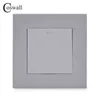5PC COSWALL Simple Style PC Panel 1 Gang 1 Way On / Off Light Switch Wall Rocker Switch White Black Grey Gold Color AC 90-250V 16A W220314