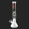 Bongs d'eau en verre blanc avec logo huile Dab Rigs narguilé Shisha fumer