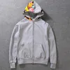 est Vêtements pour hommes veste à capuche Gris camouflage Shark print hommes mode coton Hooded Sportswear intérieur polaire sweat à capuche sweat