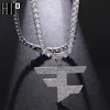 Hip Hop Bling Micro Paved Zircon Team Pendants & Necklaces For Men Rapper Jewelry With Tennis Chain