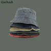 Bucket Hats Women Couples Vintage Washed Denim Outdoor Hat Harajuku Unisex Girls All-match Breathable Modern Simple Sun-proof G220311