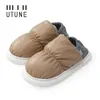 Slippers UTUNE 2021 Toast Winter Women Warm Indoor Thick Sole Men Home Shoes Plush Dual Purpose Shoe Light Outside