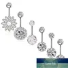 Edelstahl Bauchnabelpiercing Set Gauge Barbell Bananabells Nabelpiercing Schmuck Barbells für Frauen Mädchen Schmuck