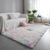 タイ染料グラデーションシンプルな豪華なカーペット寝室のベッドサイドマットフルショップリビングルームのコーヒーテーブルマット模造窓の装飾