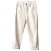 Spring Korean White Jeans Kvinnors Lösa Casual High Waist Slim Straight Black Pants 210607