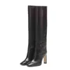 TaOffen размер 34-43 колена высокие сапоги женские дизайнерские меховые теплые зимние обувь мода каблука женщина обувь 211217