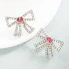 Crystal Bowknot Stud Örhänge för Kvinna Elegant Sparkly Rhinestone Beaded Statement Örhängen Girl Party Brincos