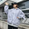 Sudaderas con capucha de talla grande para mujer Harajuku streetwear kawaii de gran tamaño con cremallera sudadera ropa estilo coreano tops de manga larga 210803