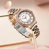 Zegarek Damski Sunta Luxury Dames Horloges Diamond Rvs Armband Horloge Damesmode Waterdichte Quartz Horloge Gift + Box 210517