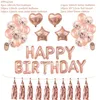 1Set Happy Birthday Decoration Balloons Rose Gold Letter Foil Ballons Kids Adult Birthday Party Decorations Globos Anniversary 211216