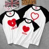 Family Look Matching Outfits Clothes Love Heart Casual Cotton Top Summer Short Sleeve t shirt Father Mother and Daughter Clothes 210713