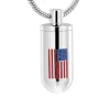 Cylindrical Cremation Urn Pendant American Flag Men039s Keepsakeshalsband kan sätta aska som en souvenir3384048