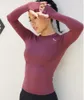 Suit Yoga New Women's Quick Drying Long Sleeve Letter Tight Sports Top Running Fitness T-shirt