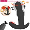 NXY Sex Vibrators Leksaker för män 360 Grader Roterande anal Vibrator Trådlös fjärrkontroll Man Prostata Stimulator Plug Stimulerande G-Spot 1208