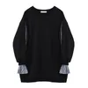 Skjorta Spliced ​​Sweatshirt Kvinnor Zipper Långärmad O Neckover Sweatwear Kvinna Vår New Style Stilish Jumper Tops 210417