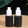 5g 10g 15g 20g 30g 50g 60g 80g 100g Black Frosted Glass Cream Bottle Cosmetic Lotion Spray Pump Bottles Empty Refillable Jars Container with Wood Grain Plastic Caps