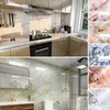 Wall Stickers 1Pcs Glossy Marble Wallpaper Self-Adhesive Wrap Film Waterproof Home Kitchen Cabinet Furniture Decor