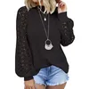 Kvinnor Blouses Lace Långärmade Toppar Fall Casual Loose T-shirts