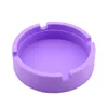 Färgrik miljövänlig Premium Round Silicone Ashtray Portable Anti-Scalding Cigarette Holder Hög temperatur Värmebeständig Mini Ash Bricka