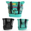 Bolsa de pícnic multifuncional Lona de playa + Bolsa de malla Refrigerador Organizador de embalaje Bolsas de mochila de almacenamiento de viaje al aire libre