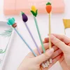 100LOT Gel Pennor 1 st Cute Transparent Vegetabilisk Pen Studentpapper Novelty Gift School Material Office Supplies