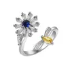 La nouvelle rotation en argent sterling S925 soulage l'anxiété et la pression Bee Honey Collection Ring Women's Net Red Open