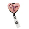 Fashion Key Rings Style Medical Retractable Card Holder Nurse Breast Cancer Awareness Pink Ribbon ID Working Accessories