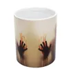 Mugs Creativity Bone China Zombie Color Changing Coffee Mug Heat Sensitive Tea Cup Printing With Bloody Hands