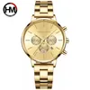 2022 Japanse Quartz Beweging Herenhorloge 3 Kleine Plaat Modemerk HM Hannah Martin Dames Horloges Elegant Simple Recreatie Waterdichte Roestvrijstalen horloge